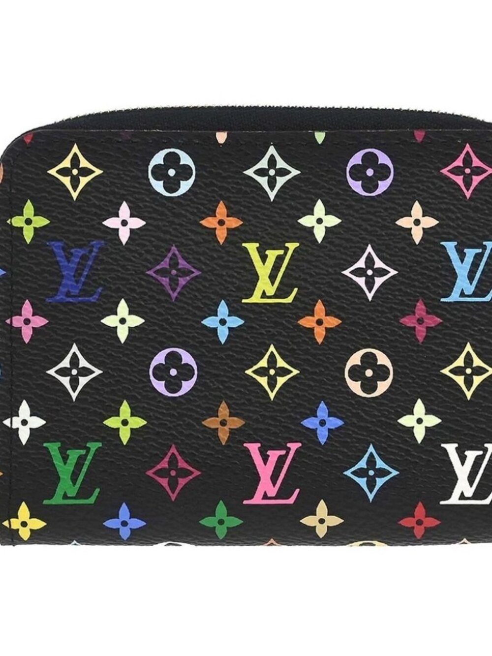 Louis Vuitton Black Multicolor Zippy Coin Purse Wallet